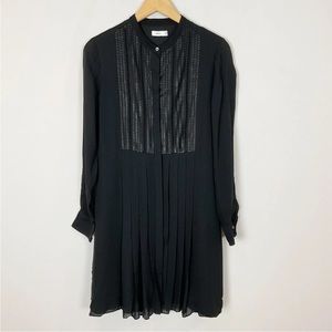 Vince Black Silk Shirt Dress